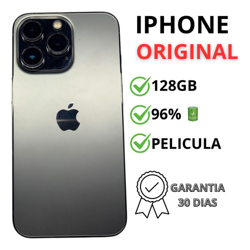 Apple Iphone 13 Pro Barato 128 Gb - Seminovo - Original Cinza-escuro (Usado)
