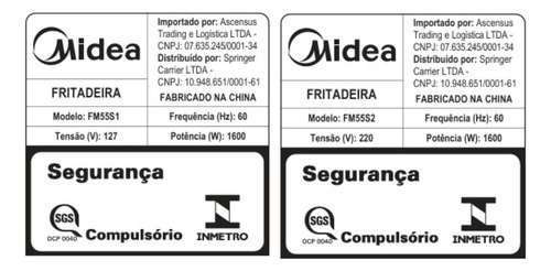Fritadeira Air Fryer 5,5l Cyclone Preto E Inox Midea