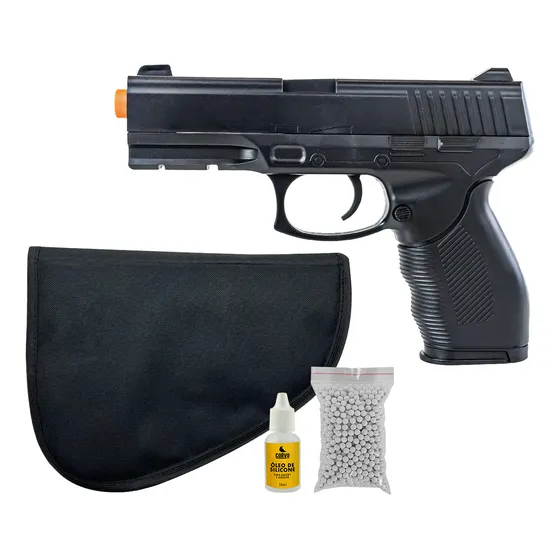 Arma Airsoft Barato V310 24/7 Spring + Capa + 300 Bolinhas