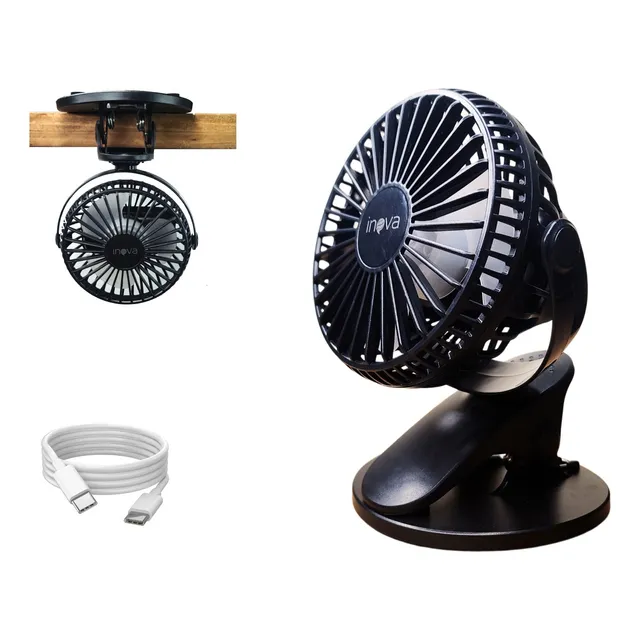 Mini Ventilador Turbo Silencioso De Mesa Recarregável