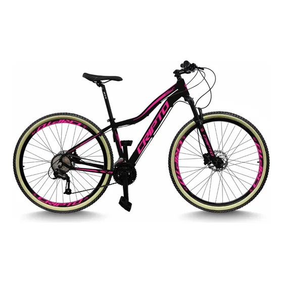 Bicicleta Aro 29 Cripto 24 Marcha Freio Disco Pneu Faixabege