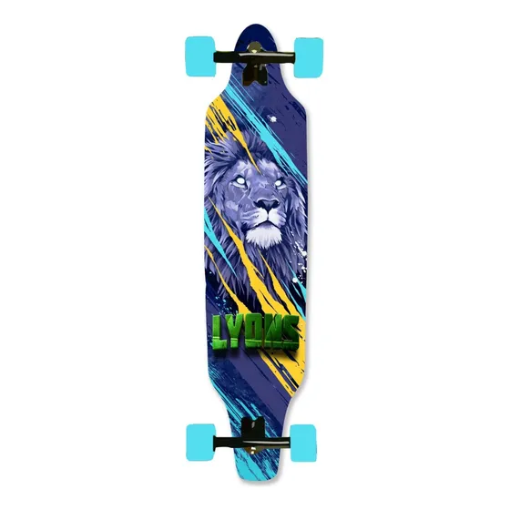 Skate Longboard Montado Lyons Roda Importada  Abec 15 Lion