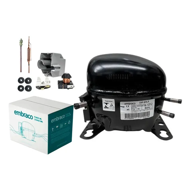Motor Compressor 1/5  Em2u60hlp/emr70hlr Coquinho +lata Gas