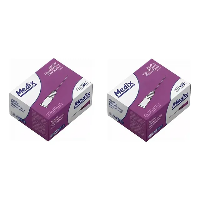 Kit 02 Agulhas HiPodérmica Descartável Medix 20x0.55