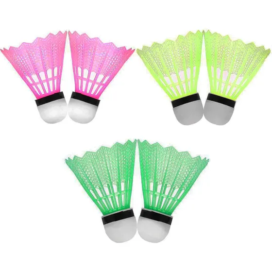 Peteca Para Badminton Nylon Com 6 Peças Jogo Cortiça Tubo