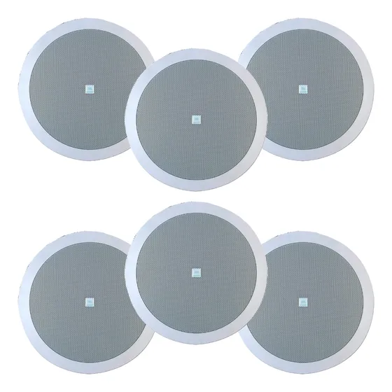 Kit 06 Caixas Embutir Jbl 6fr2r Arandela Alto-falante Gesso