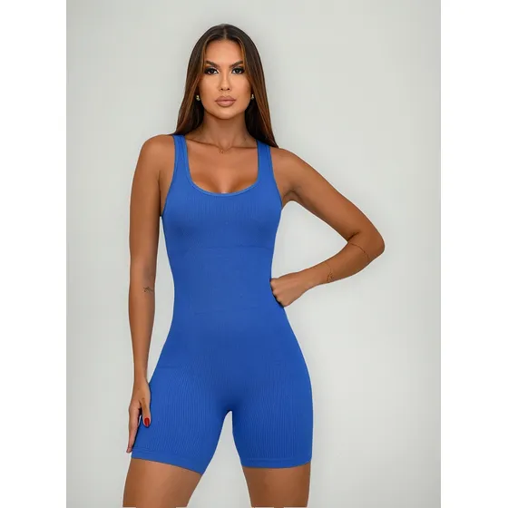 Macacão Feminino Esportivo Fitness S/costura Com Look Gringa