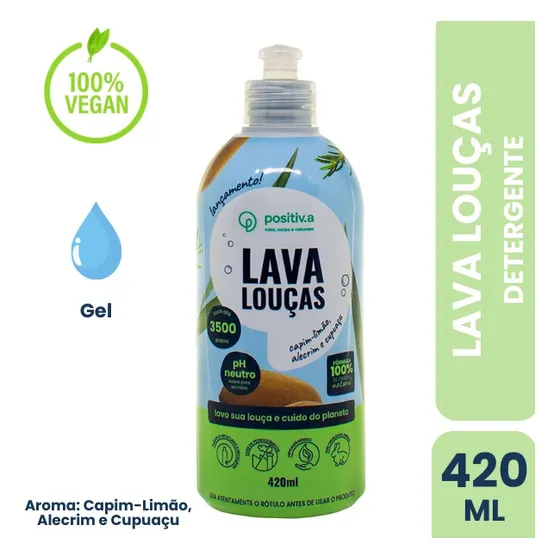 Detergente Líquido Vegano Hipoalergênico Positiva 420ml
