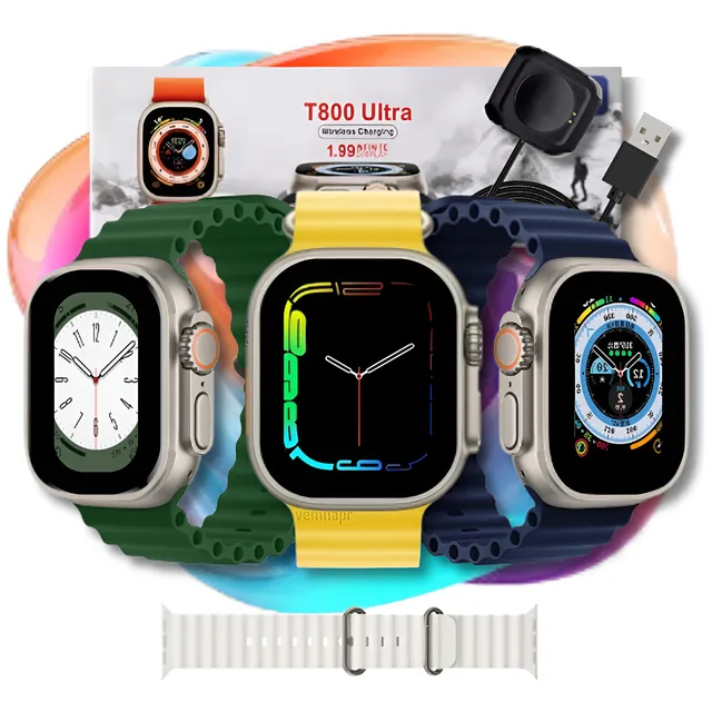Relógio Smartwatch T800 Ultra Série 8 Esportes 2 Pulseiras