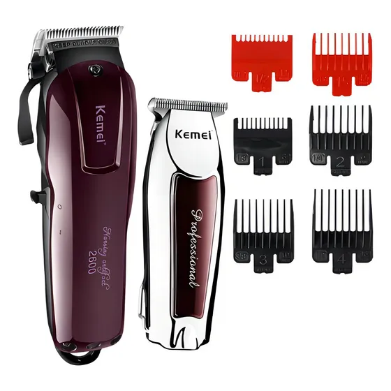 Kemei Kit Maquina Corte Profissional 2600 + Km9163 110v/220v