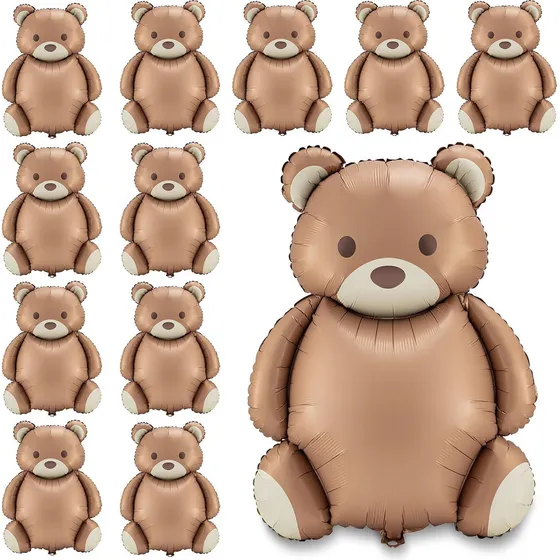 5 Balão Urso Bear Metalizado 75cm Festa Decoração Floresta Cor Marrom URSO 75cm