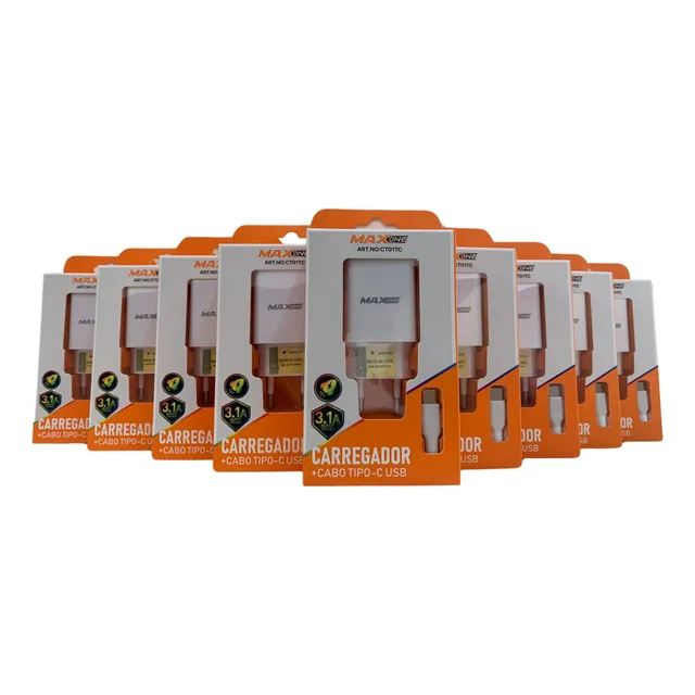 Kit 10 Carregadores Usb Tipo C Atacado Revenda Barato C/ Nf 