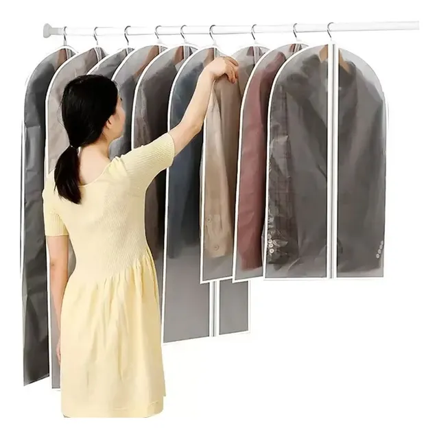 3 Bolsas Almacenamiento Transparente  Antipolvo Para Abrigos