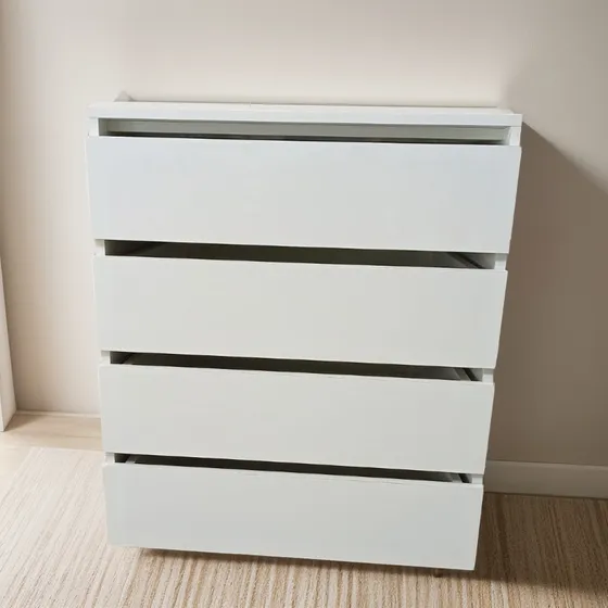 Gaveteiro Mdf Branco Tx C/ 4 Gavetas 70cm Lx70cm A X48,5cm P