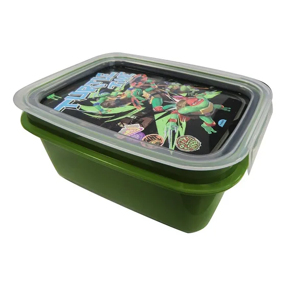 Pote Plástico Tortugas Ninjas Dos Broches 850 Ml