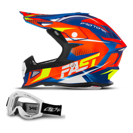 Capacete Motocross Trilha Fast Fantasy + Oculos Trilha 788 Capacete Motocross Trilha Fast Fantasy + Oculos Trilha 788