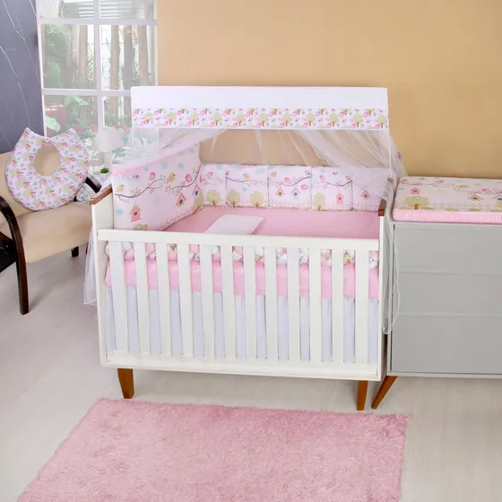 Kit Berço Americano Com Almofadinhas 13 Peças - Meninas