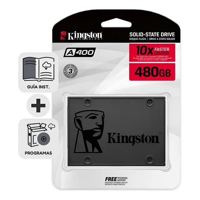 Disco Sólido Ssd 480gb Kingston A400 2.5'' Sata Laptop Y Pc
