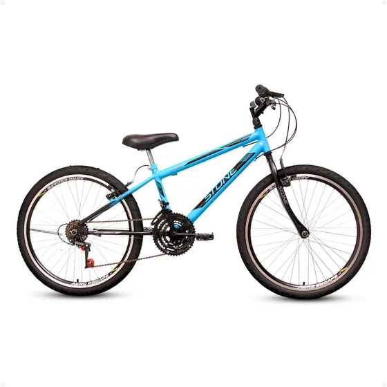 Bicicleta Aro 24 Masculina 18v Aço Carbono Teen Stone