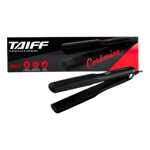 Taiff Prancha Profissional Cerâmica 180° Chapinha 127/220V Cor Preto