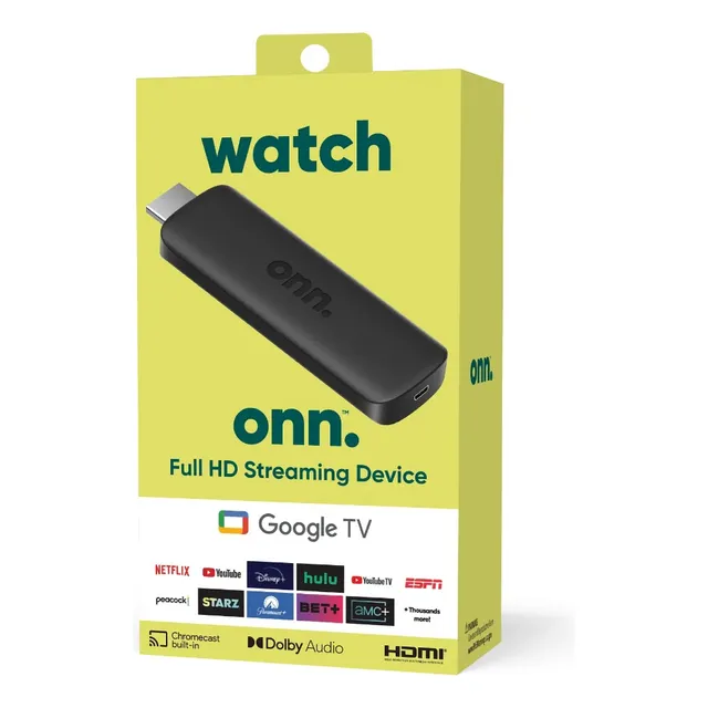 Onn Google Tv Full Hd Streaming Device 2023 8gb 1.5 Gb Ram Color Negro Tipo De Control Remoto De Voz