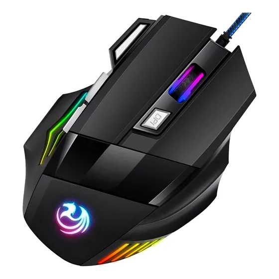 Mouse Gamer Para Jogo 3.200 Dpi Óptico Com Luzes Led Rgb Usb