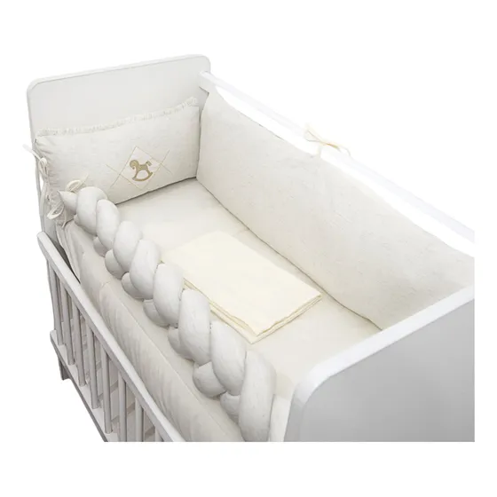 Kit Mini Berço 07peças Bordado Linho Modelos Menina E Menino