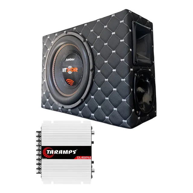 Caixa Trio Dutada Slim 10 Polegadas Com Modulo Taramps Ts400