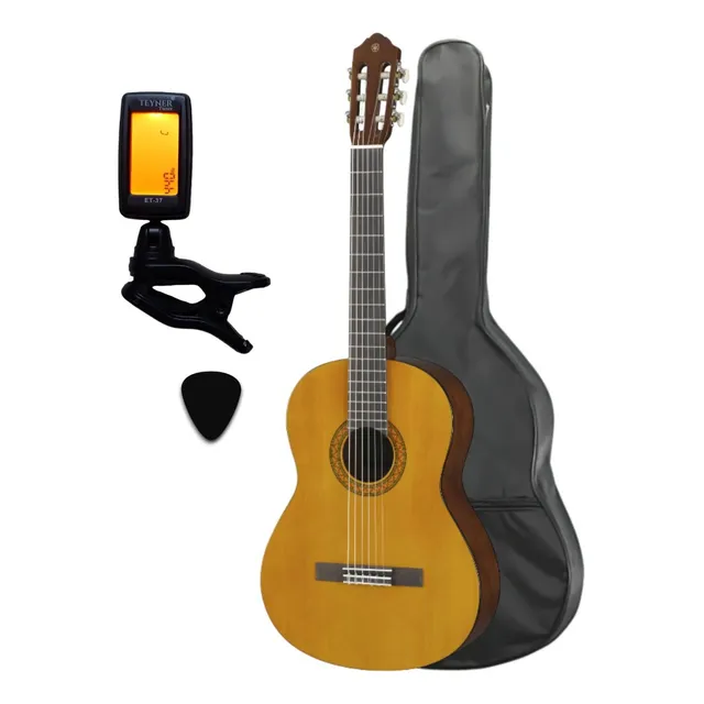 Guitarra Yamaha Original C-40 Acústica + Afinador + Estuche Natural Diestro Nato