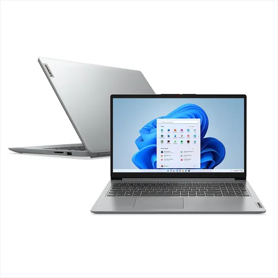 Notebook Lenovo Ideapad 1 Intel Core i3 1215U 8GB RAM 256GB SSD Windows 11 Home Tela 15,6" 82VY000SBR